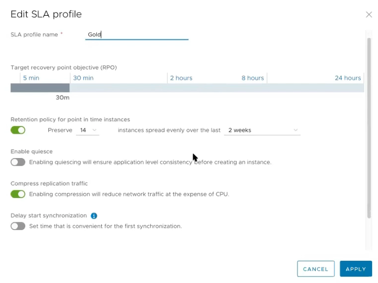 screenshot of VMware Cloud Director Availability